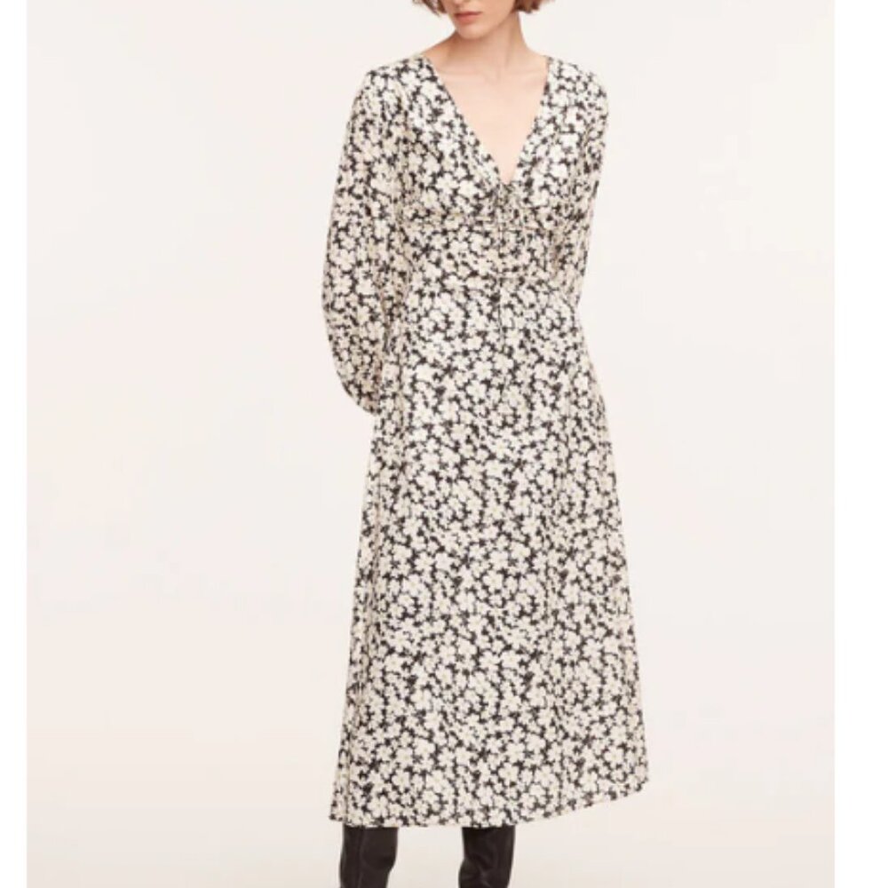 Rebecca Taylor Paige Fleur Drawstring Long Sleeve Dress Paige Fleur Black Combo